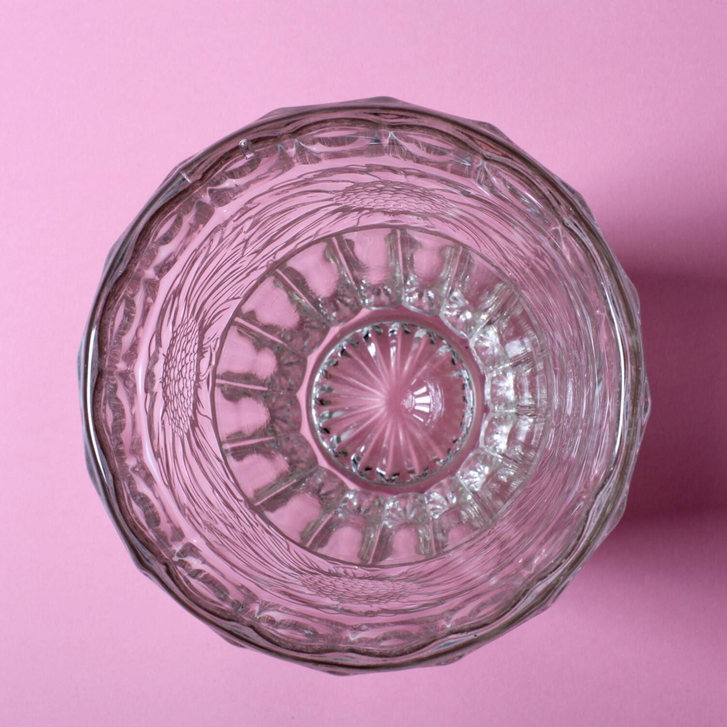 Large Vintage Sunflower Glass Vase: Bohemia Glass, Czech Republic, 1960s