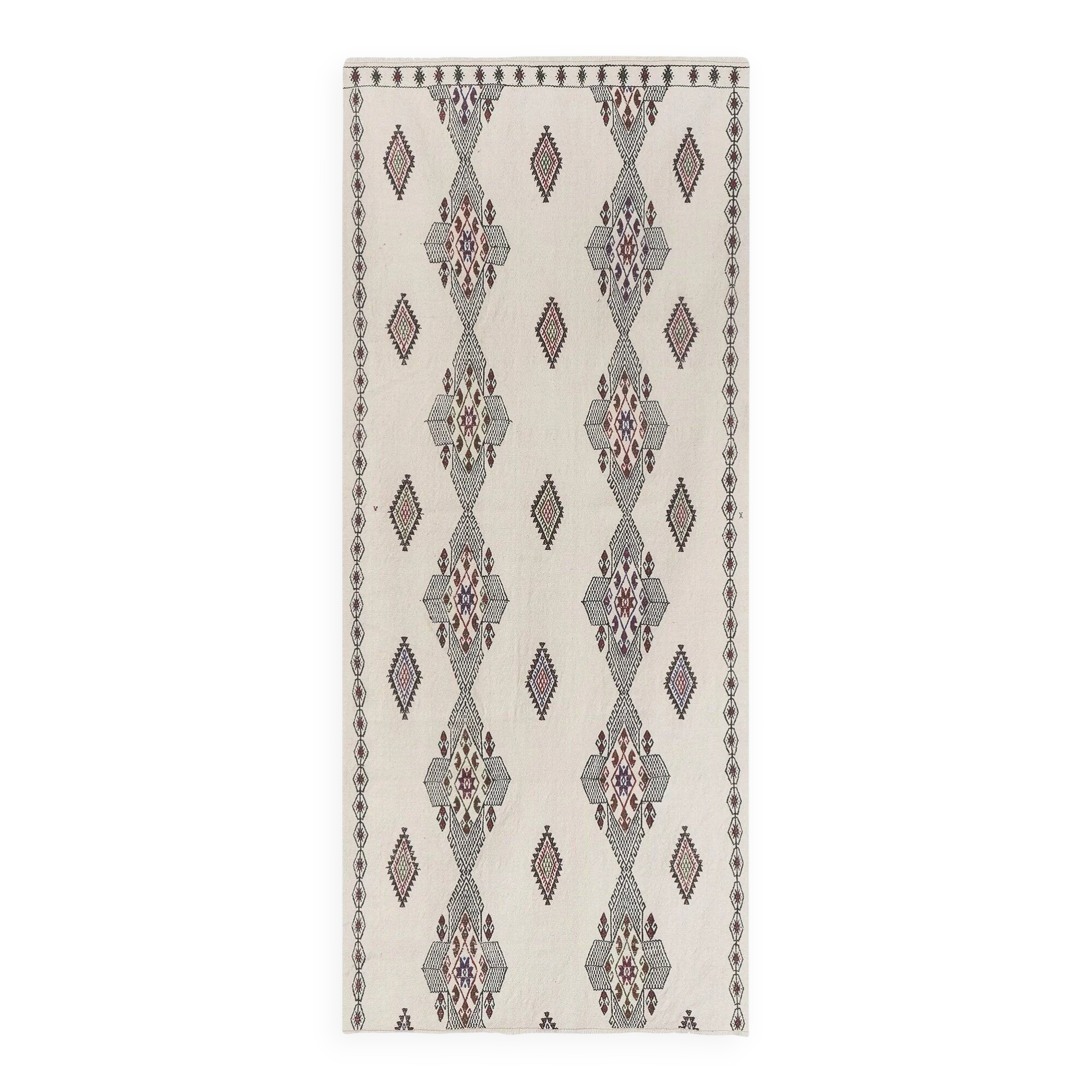 Vintage Turkish kilim, handwoven, 92x210 cm.