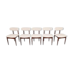 Set de 5 chaises danoises - tissu