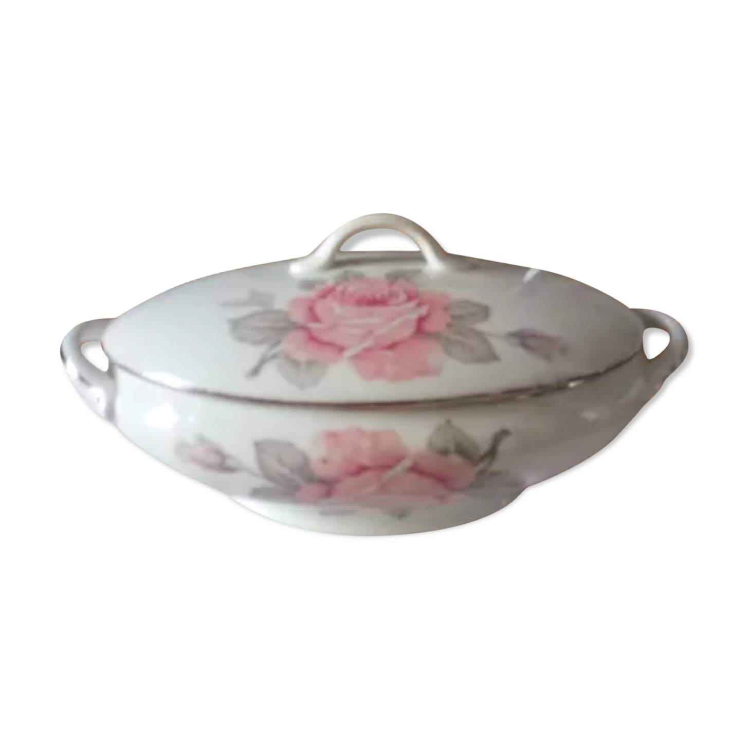 Signed CB France Delicate vegetable with floral motif 'Les Roses '
