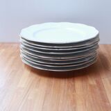 White and gold porcelain plates