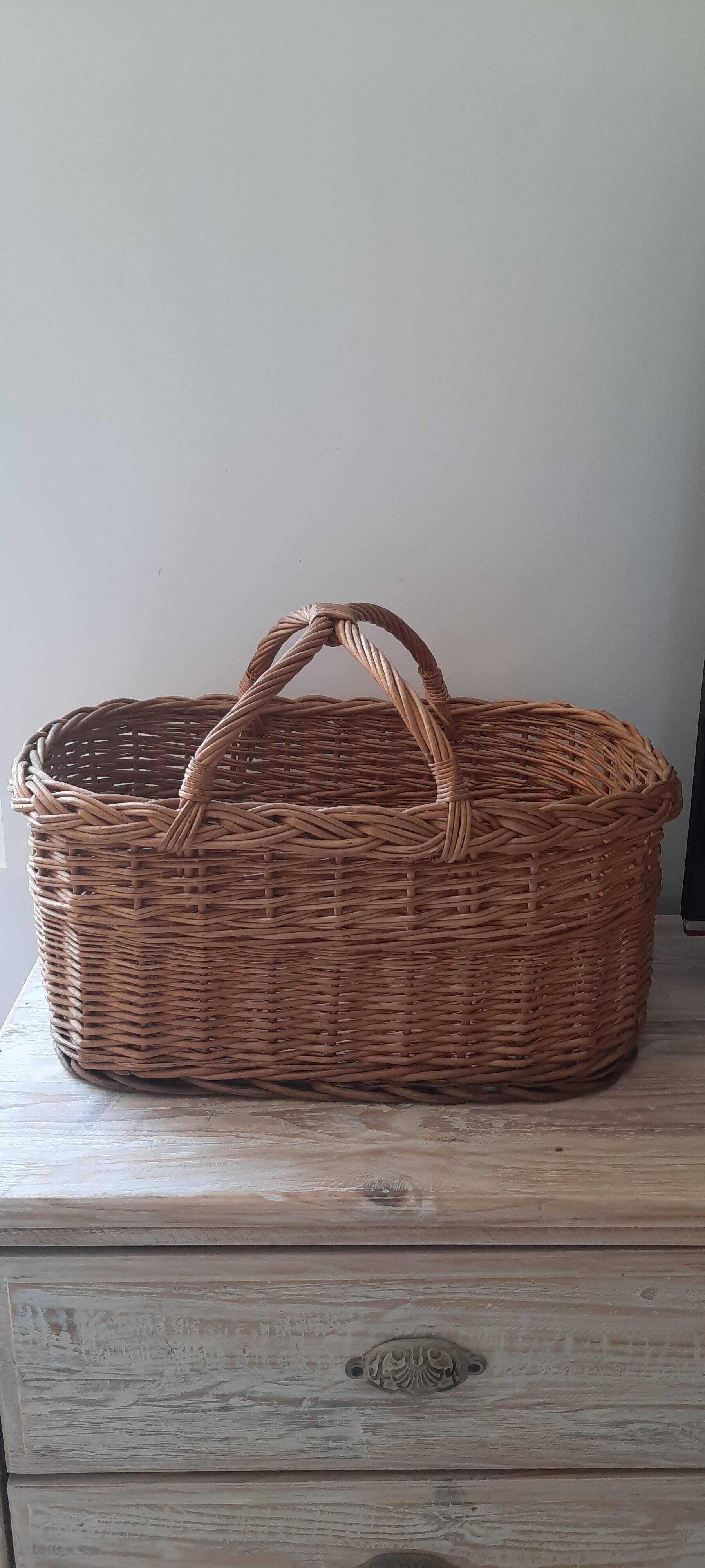Large antique wicker basket