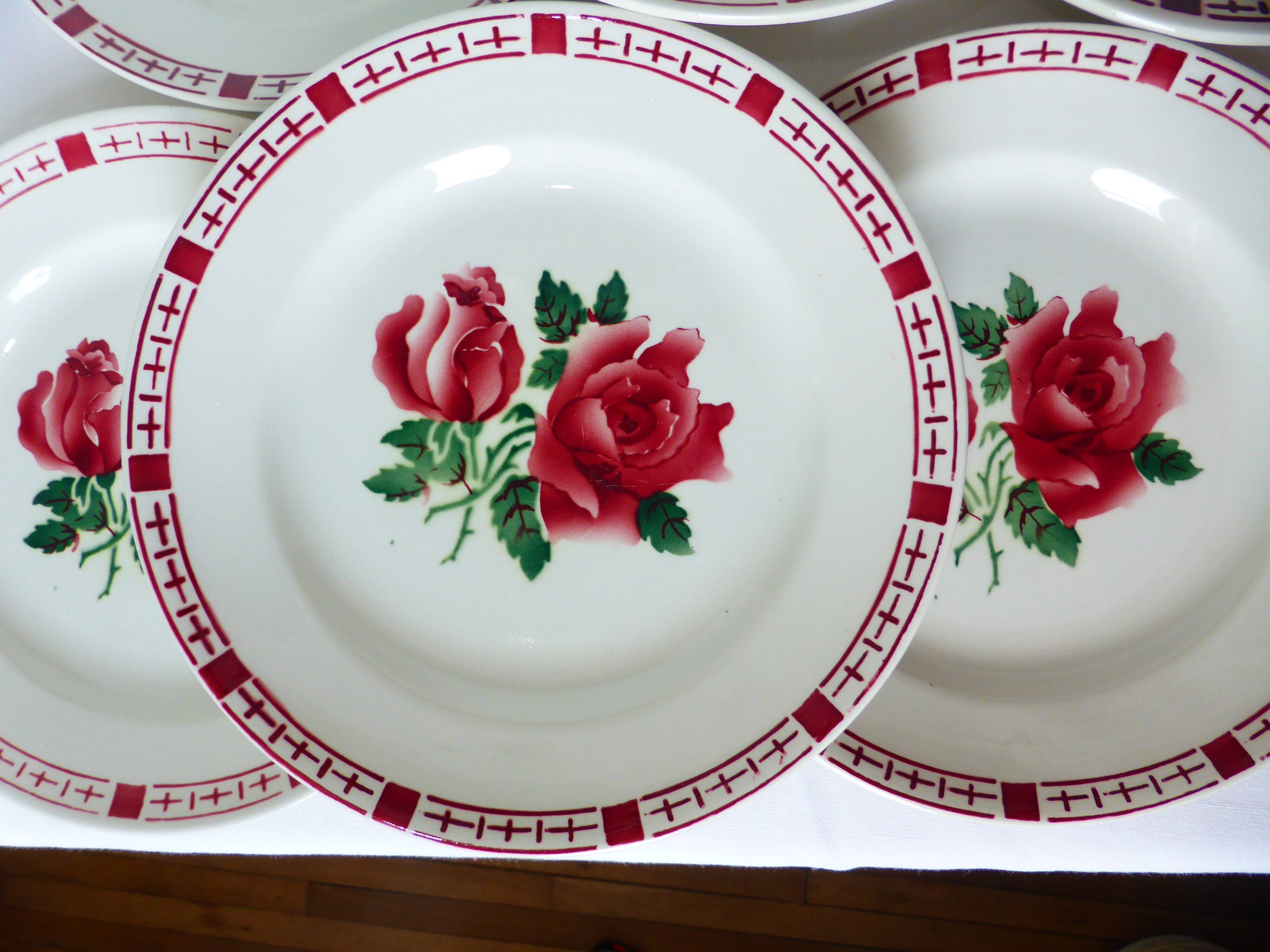 6 flat plates of Digoin Sarreguemines model Saverne