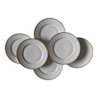 Service de 6 assiettes en porcelaine de limoges