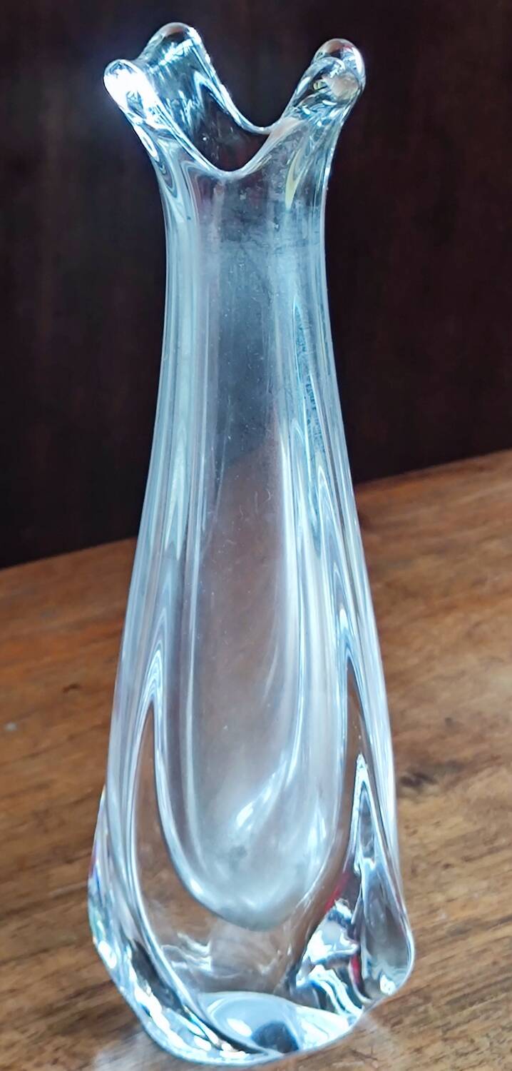 Old small crystal soliflore vase Daum France