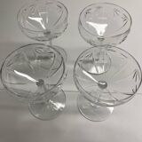 4 verre à Champagne en cristal