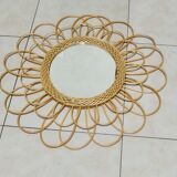 Wicker round mirror 55x55cm