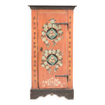 Antique Austrian hand-painted bridal cabinet with beautiful patina
