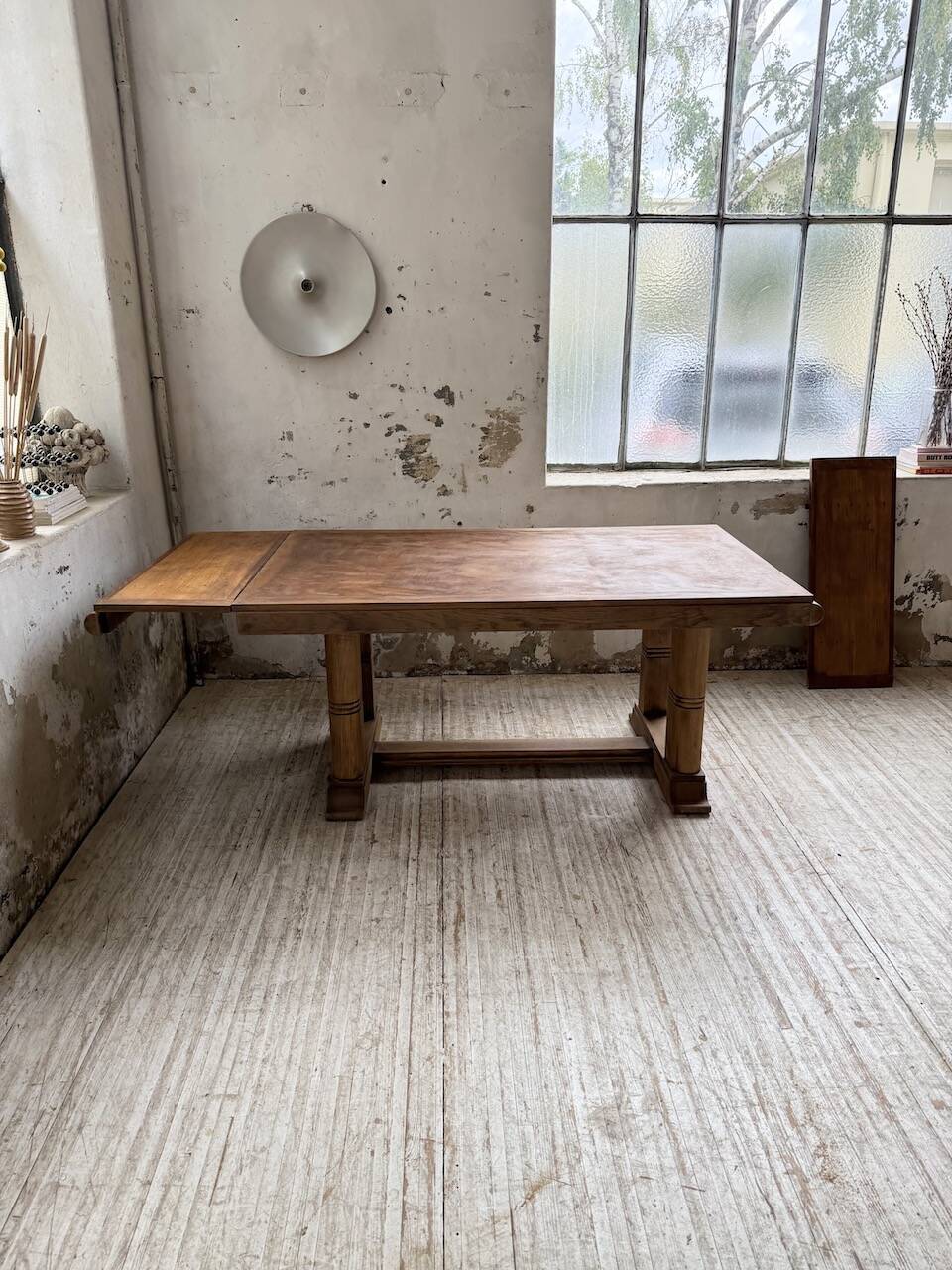 Table de repas chêne 1940 Dudouyt 240cm
