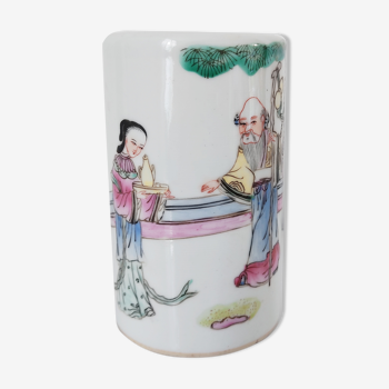 Pot à pinceaux porcelaine chinoise