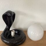 1970 cobra black ceramic lamp