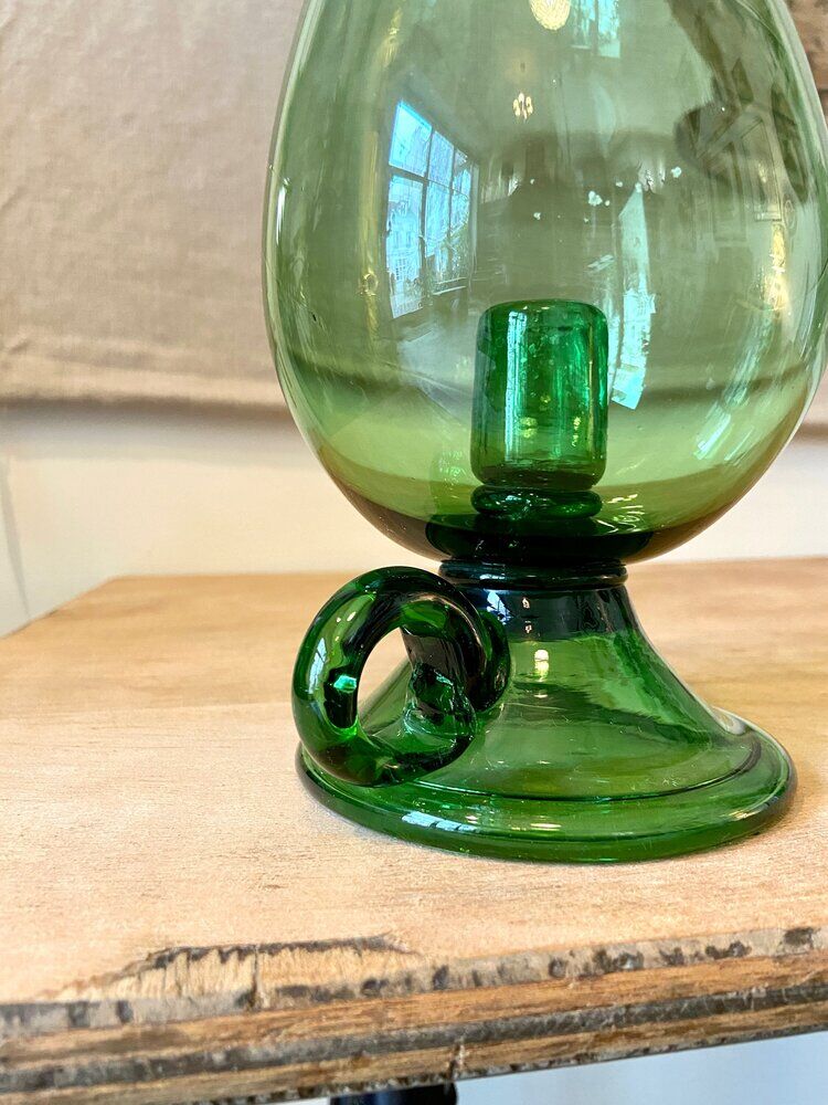 Green blown glass photophore