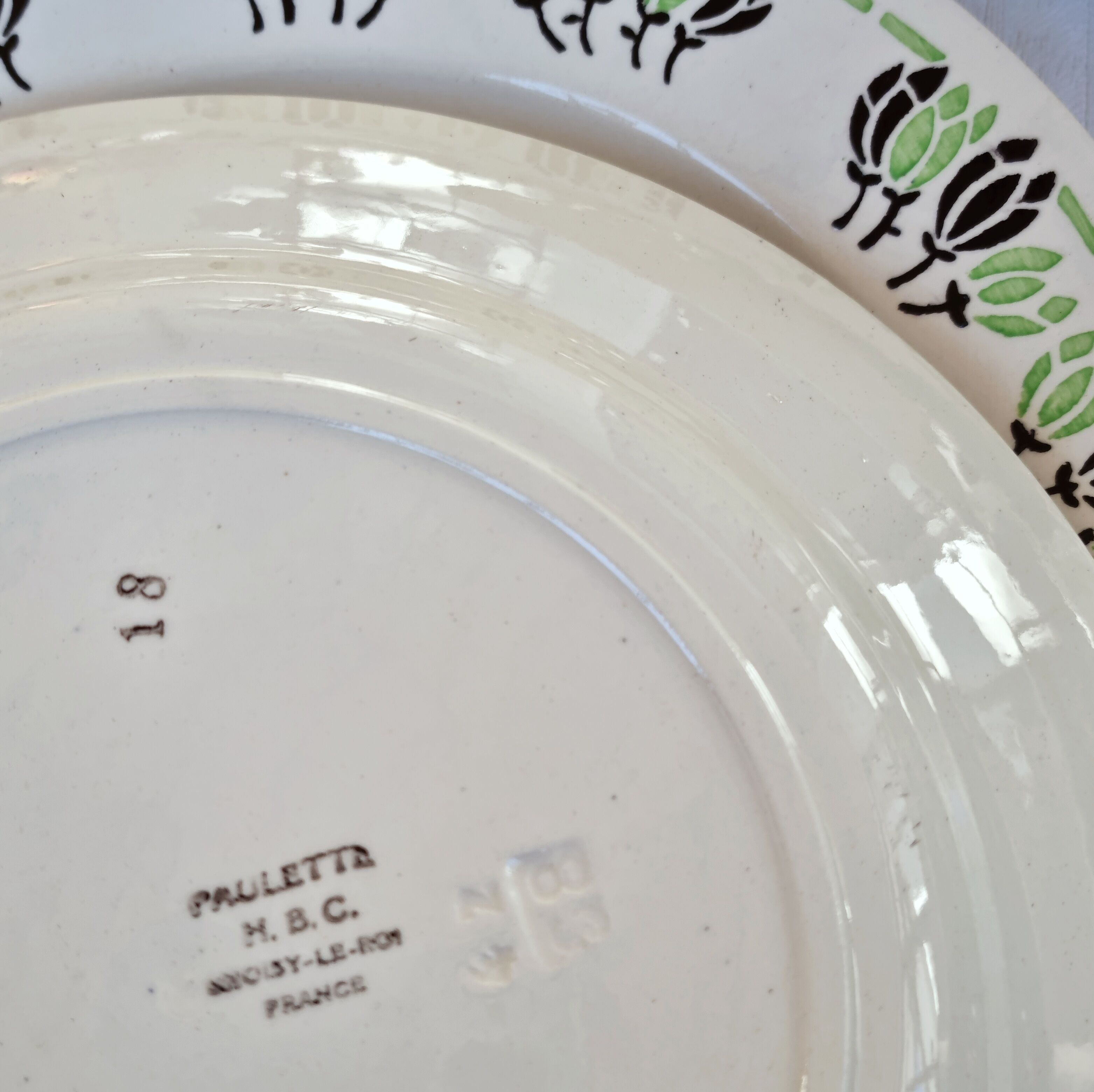 Set of 9 flat plates Paulette H.B.C Choisy le Roi
