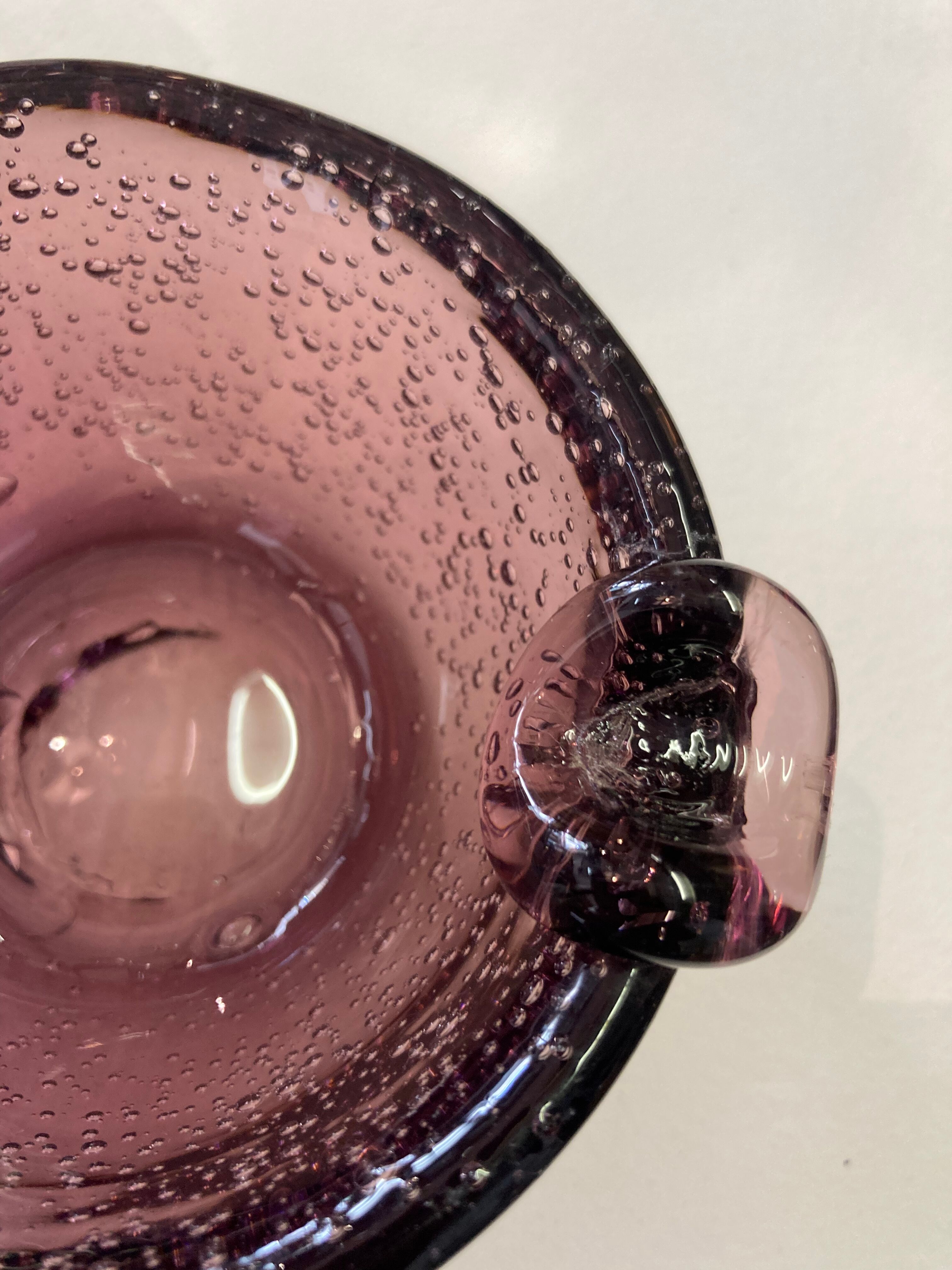 Pair of bubble glass ashtrays