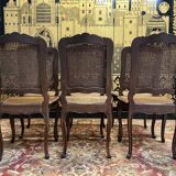 Set of 6 Louis XV style caned chairs in oak