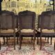 6 chaises en chêne et cannage style Louis XV