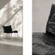 Chaises longues en cuir noir patchwork suédoises modernes du milieu du siècle d'IKEA