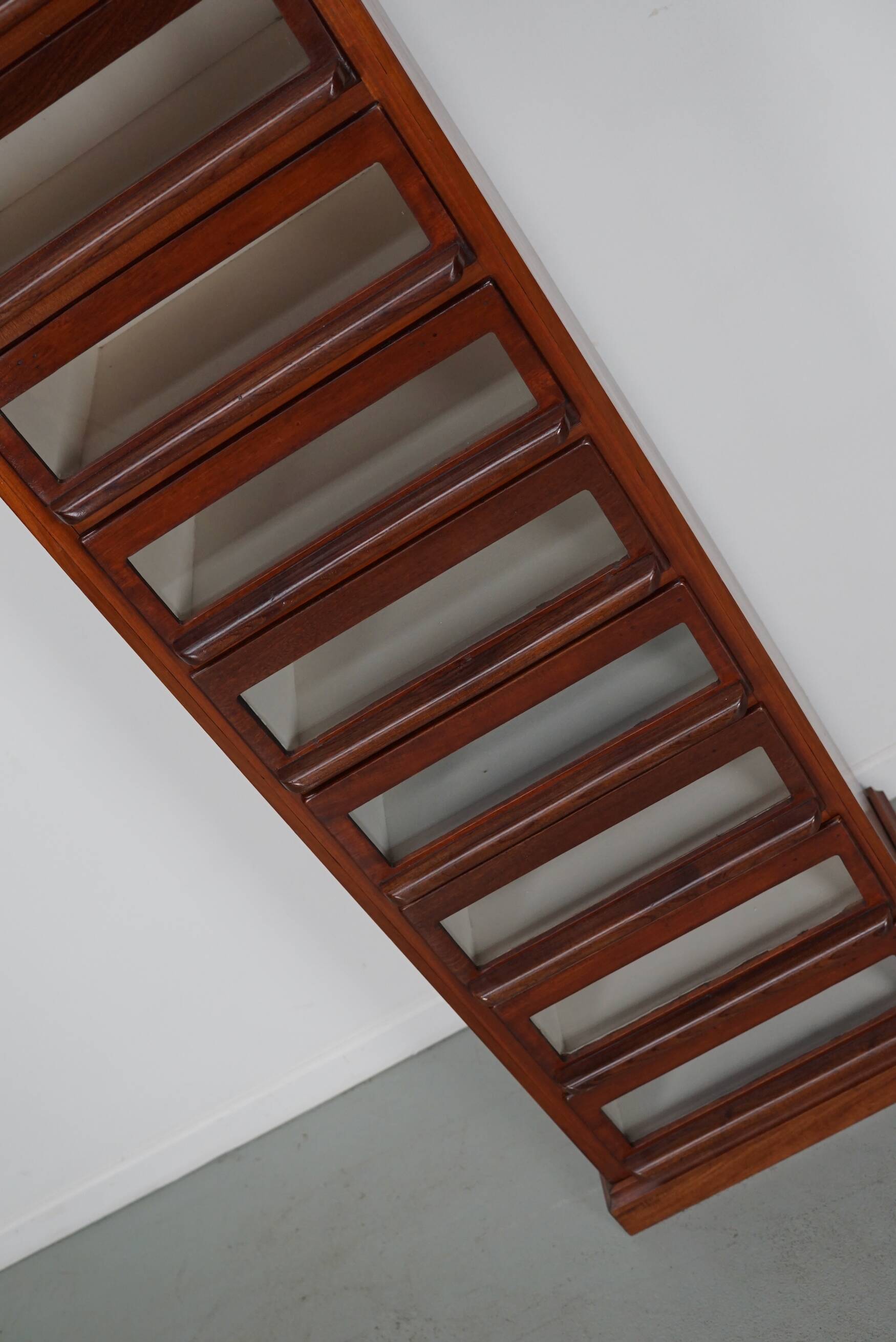 Vintage Dutch Hardwood Haberdashery Shop Cabinet, 1930s