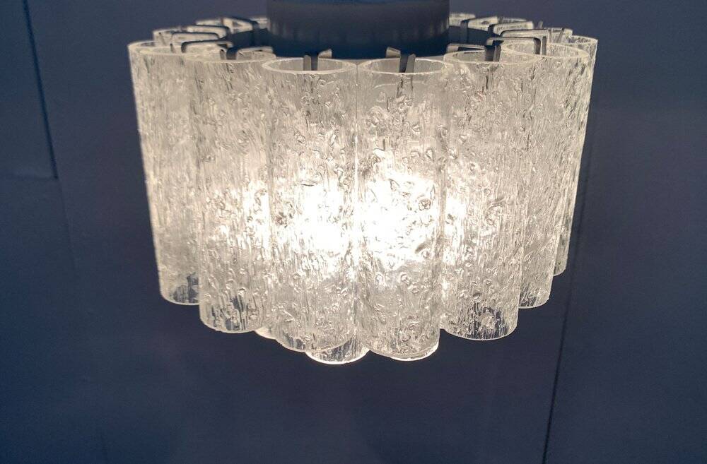 Lampe Plafonnier en Verre Allemande du Milieu du Siècle par Doria Leuchten, années 1960