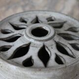 Glazed stoneware vase signed – Art ceramic flower holder