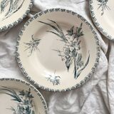 4 Gien ironstone soup plates “Gladiolus”