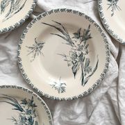 4 Gien ironstone soup plates “Gladiolus”