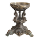 Ancien flambeau bougeoir de table métal argenté rocaille chimère marine mon