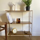 Self vintage metal wall shelf imitation wood in string or tomado style