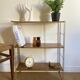 Self vintage metal wall shelf imitation wood in string or tomado style