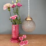 Vintage globe pendant light in molded glass