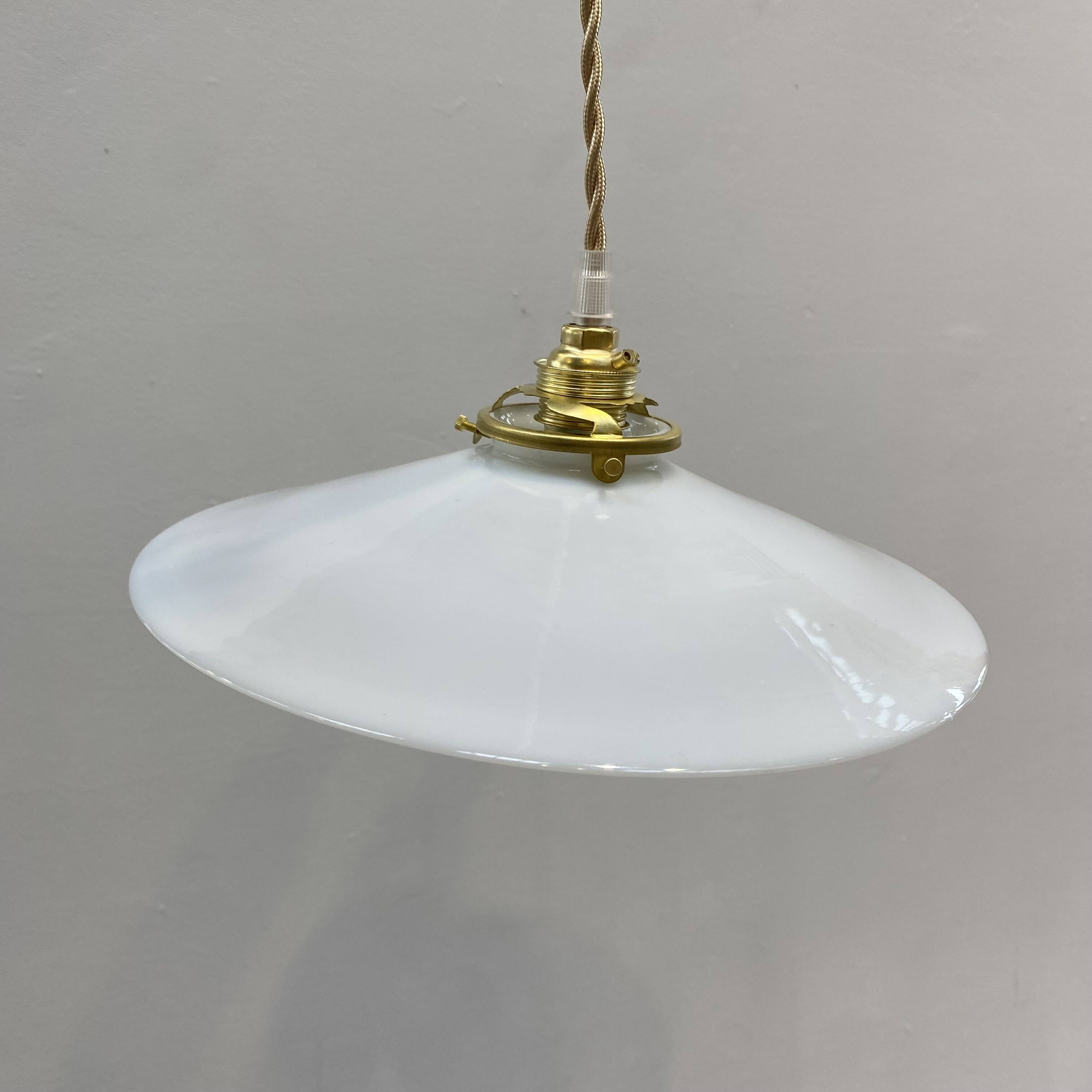 Vintage white opaline pendant light