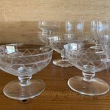 Art deco part of service of glasses and carafes 37 pieces circa 1940