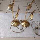 Set of 2 table lamps Hustadt Leuchten in vintage golden brass