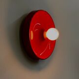 Red space age disc lamp by Enrico Tronconi