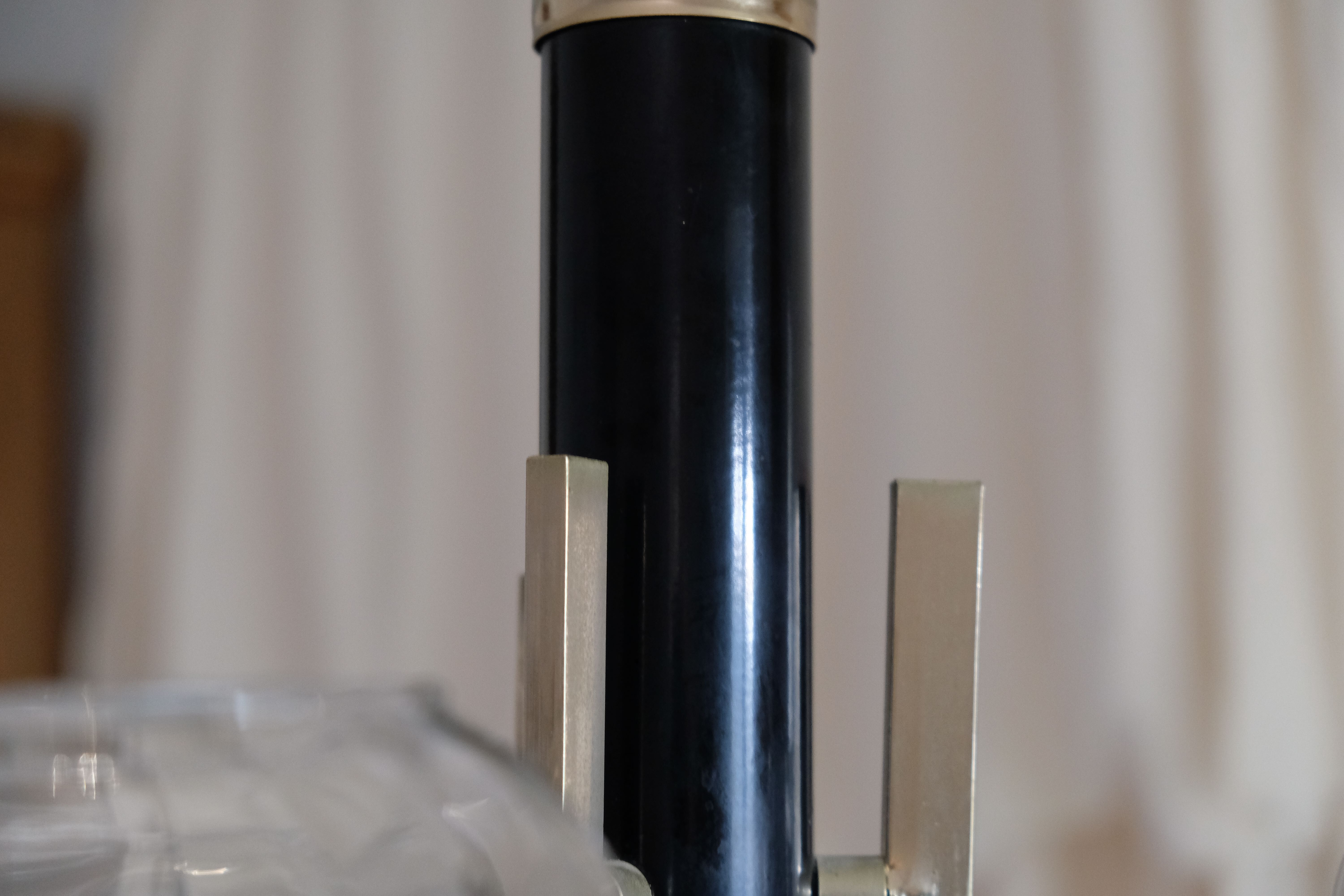 Smoky glass, brass and steel ceiling light