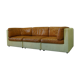 Canapé modulaire en cuir patchwork italien années 1970