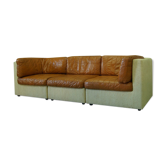 Canapé modulaire en cuir patchwork italien années 1970