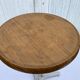 Brown table n1 round bistro bar cafe terrace cast iron foot 1950