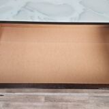 Mid Century Italian Dresser with Blue Glass Work and Four Drawers, 1960