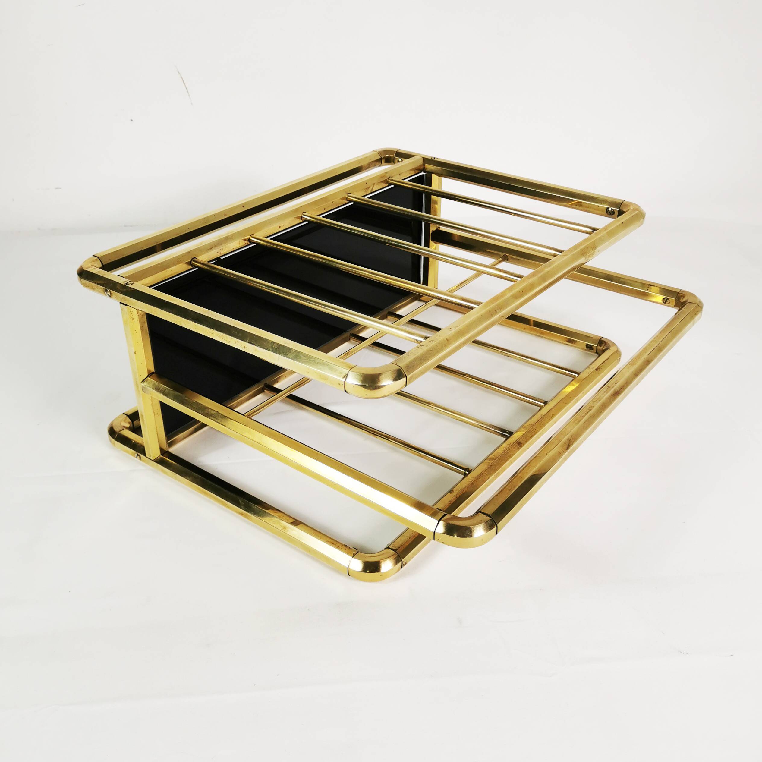 Art Deco brass newspaper rack, 1950s Germany