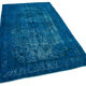 Hand-knotted anatolian 1980s 150 cm x 241 cm blue rug