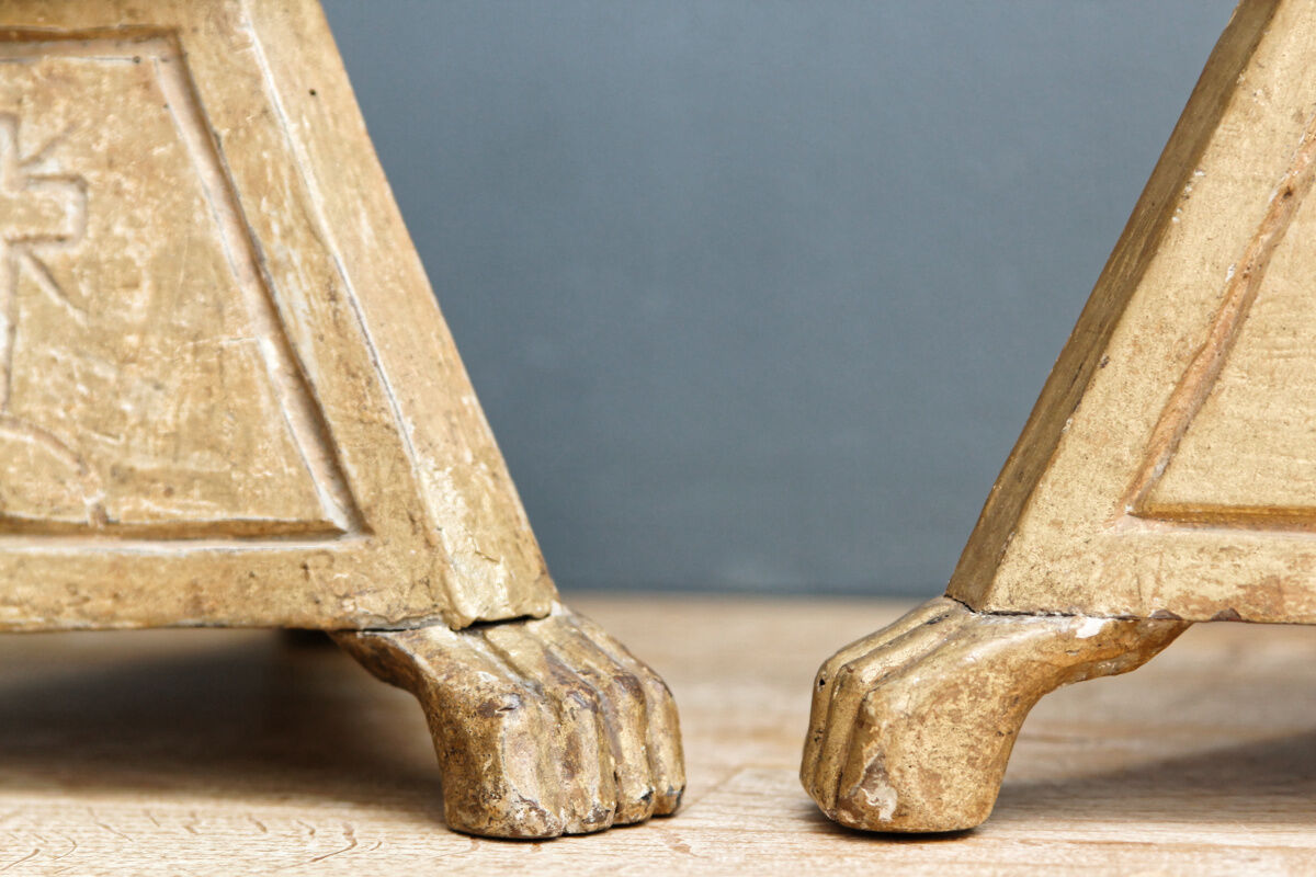 Pair of wooden candle spades, 18th century