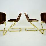 Midcentury set of four dining chairs, italy, 1970s