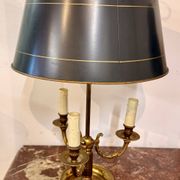 Lampe bouillotte ancienne en laiton – 3 lumières