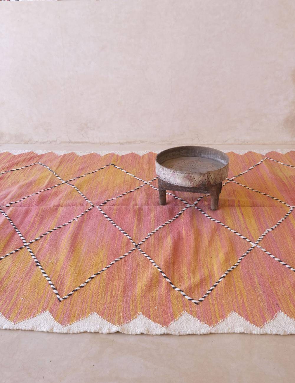 Pink Peach Kilim Rug - 300 x 192 cm