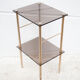 Vintage brass and smoked glass side table, pedestal table, bedside table, end table
