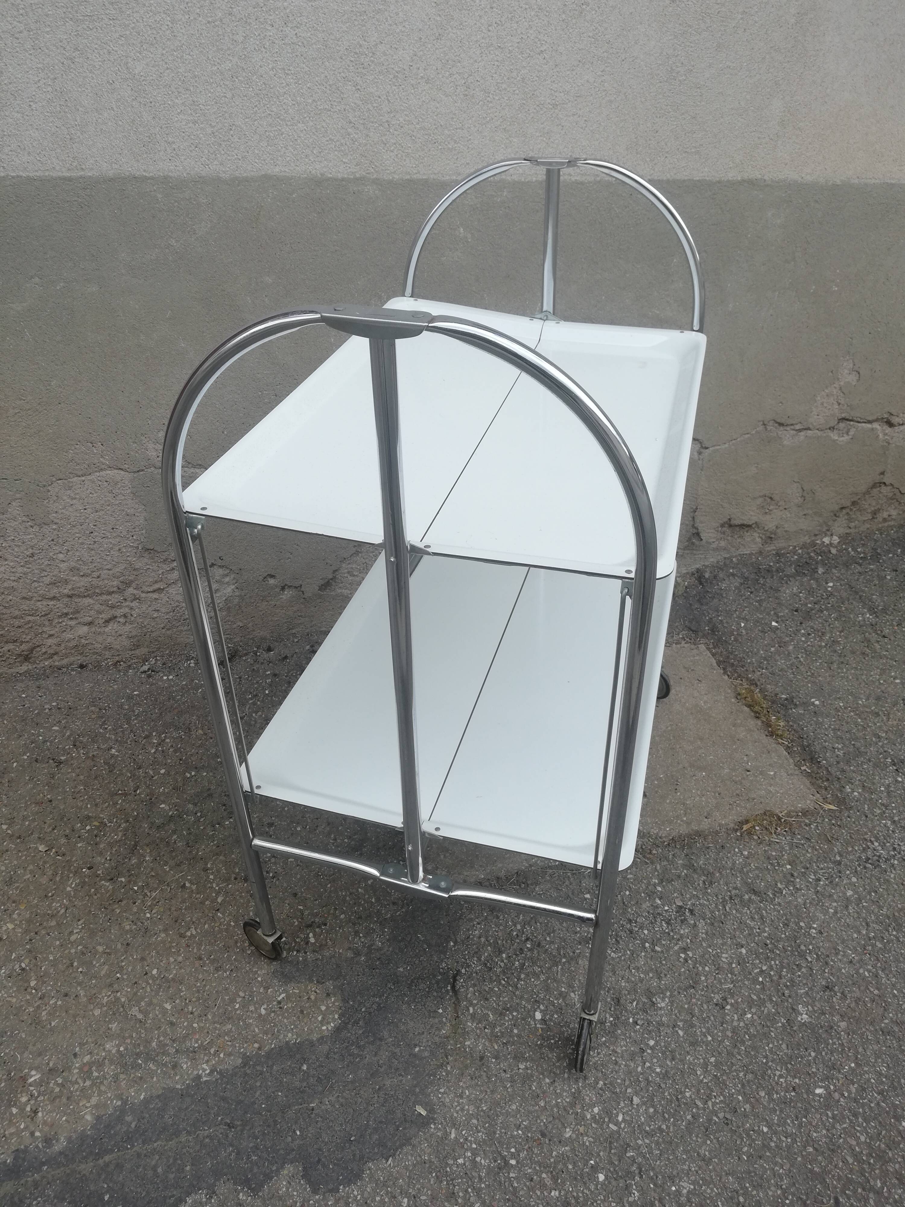 Desserte vintage pliante 2 plateaux