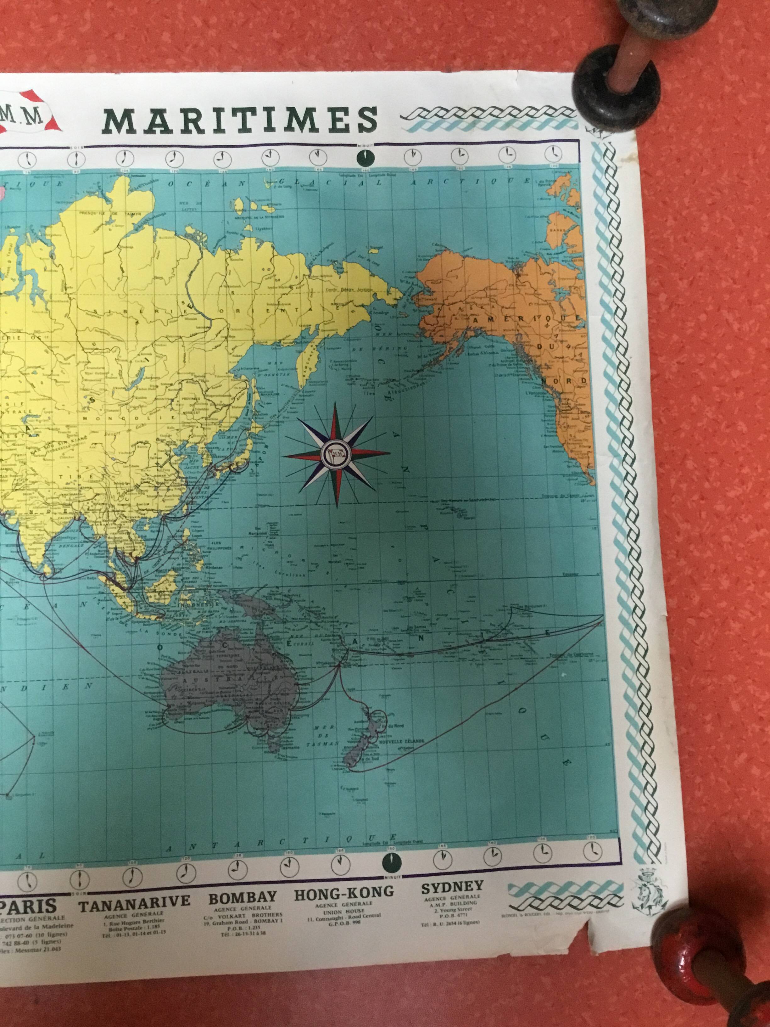 Carte des messageries maritimes