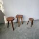 3 free-form oak tripod stools