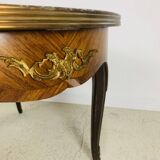 Louis XV High-end inlaid coffee table - Wood, Bronze - 1930s retro vintage